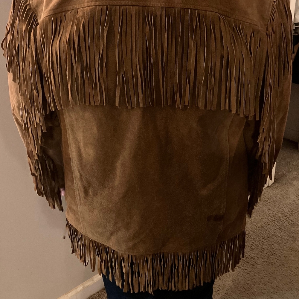 Vintage Leather Gallery Brown Fringe Jacket - Picture 10 of 12